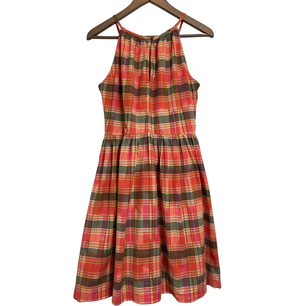 Lands' End Madras Sundress - fully lined, 100% cotton, has pockets! - Picture 2 of 14